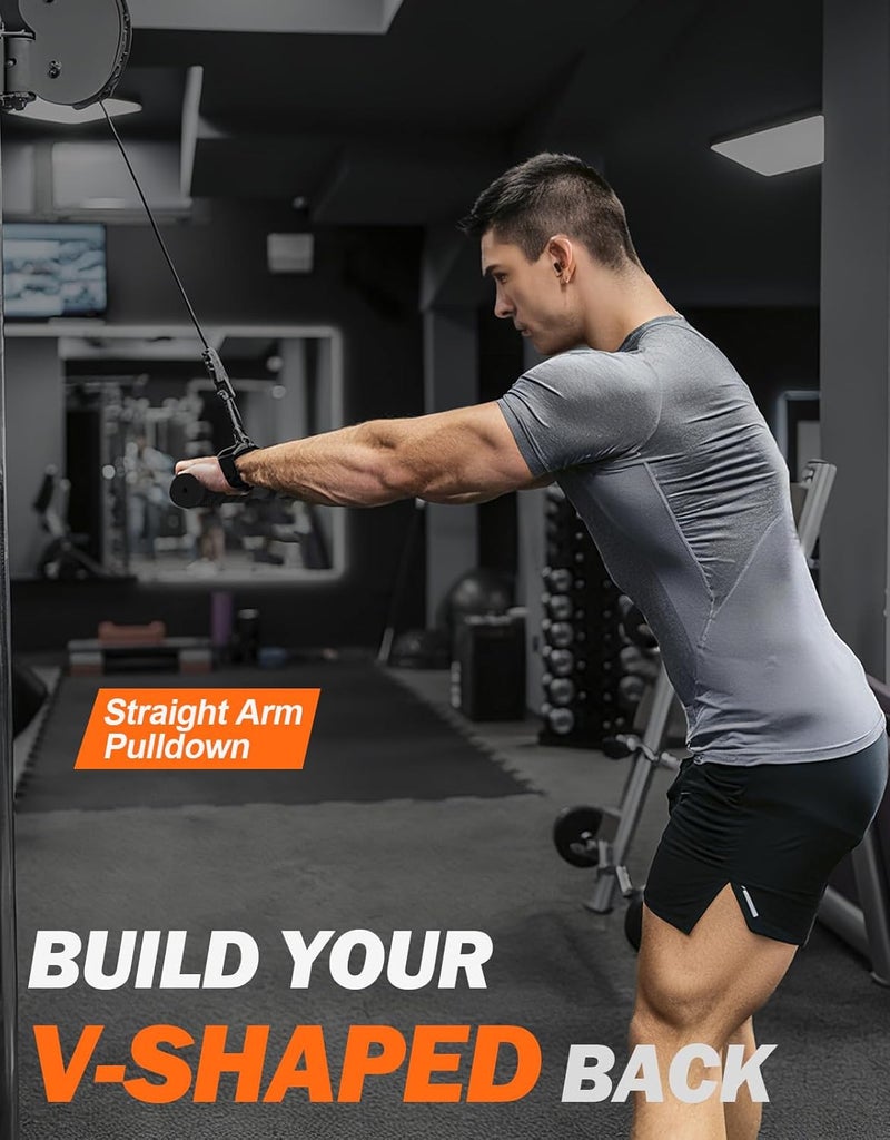 Fitarc ملحق كابل بار مستقيم مع حلقة ثابتة، بار ترايسيب غير قابل للانزلاق لملحق سحب ترايسيب، بار سحب لات لمعدات صالة الألعاب الرياضية المنزلية، ملحقات سحب لات وملحقات كابل لصالة الألعاب الرياضية - Image 4
